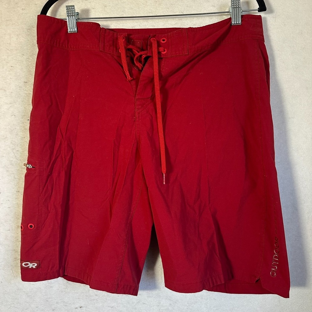 Outdoor Research OR Board‎ Shorts Mens 34 Red Swim Beach vacation unlined